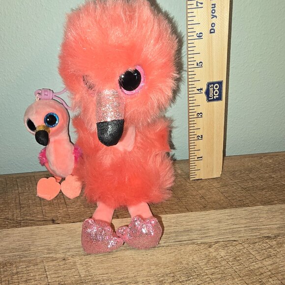Beanie Boo Flamingo Lot Franny and Gilda Plush Clip - Picture 4 of 5